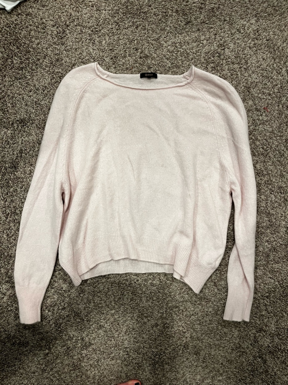 Quince Light Pink Off-the-Shoulder Pullover Sweater